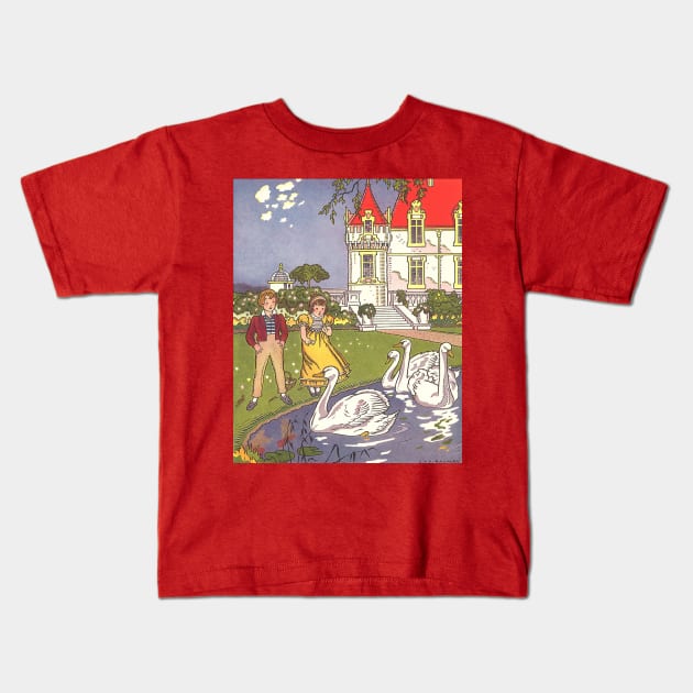 Vintage Fairy Tales, The Ugly Duckling by  Hans Christian Andersen Kids T-Shirt by MasterpieceCafe